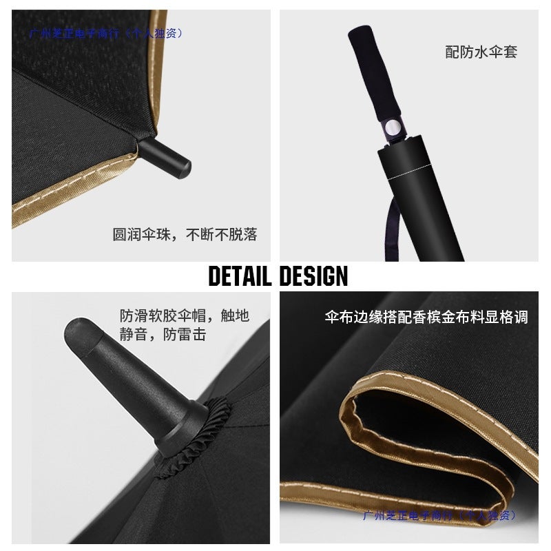 Umbrella Logo Advertising Large Double Long Handle Fiber Golf Umbrella Business Holiday Printed Logo Gift - Image 5